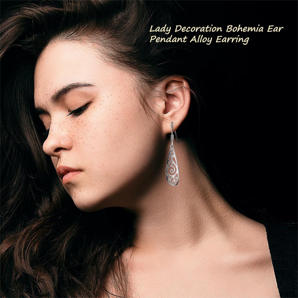 1 Pair Lady Fashion Earrings Retro Style Hollow Decoration Bohemia Ears Pendants Jewellery Presents Accessories Working