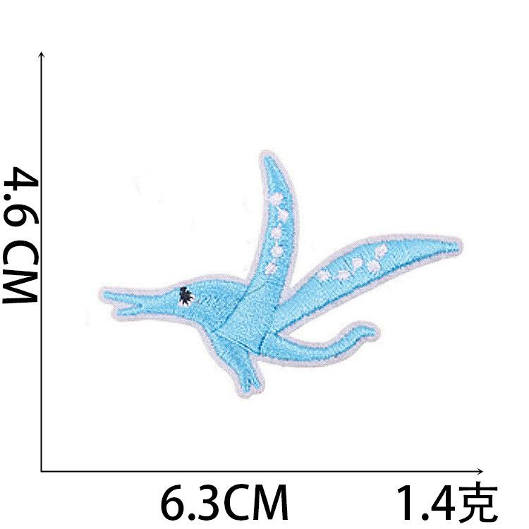 Cross-Border Hot Sale Cartoon Little Dinosaur Embroidery Cloth Sticker Adhesive Embroidery Label Cute Little Animal Children'S Clothing Patch Sticker