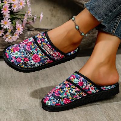 Ladies Shoes 2024 High Quality Autumn Indoor Women's Slippers Closed Toe Mixed Colors Low Heels Novelty Daily Casual Slippers