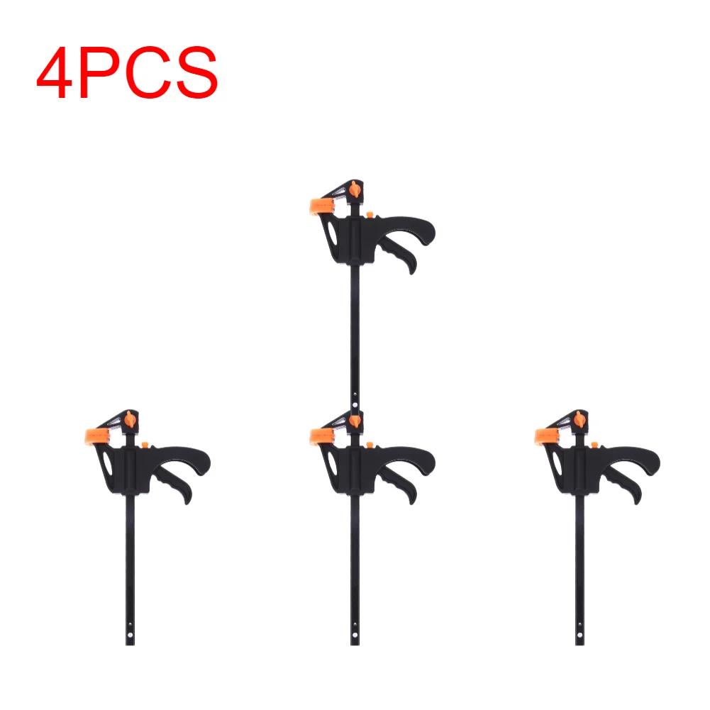 1-10pcs 4inches Woodworking Clamp F-Type Nylon Quick Clip Woodworking Hard Grip Release Squeeze Ratchet DIY Hand Tool Kit Gadget