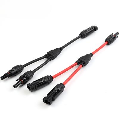 1 шт. Power Solar Connectors 30A Y-образний кабель, паралельний адаптер сонячного кабелю в парі для сонячної панелі 1*M/FF+1*F/MM чорний червоний Power