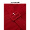 JOY SPEAKER Women's Summer Fashion Belted Mid-length Shirt Dress