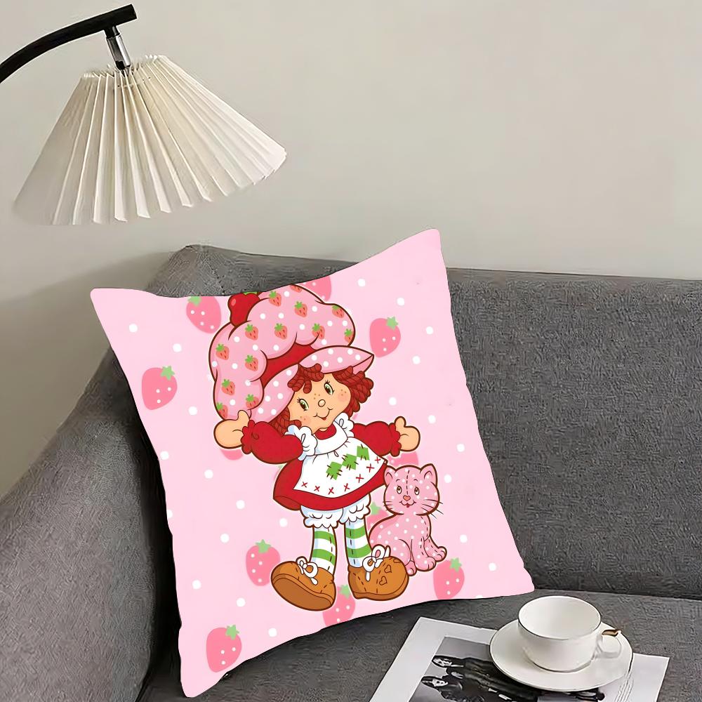 

SStrawberry ShortcakeE Cute Cushion Cover Pillowcase Ultra Soft Skin Friendly Fabric Cloud Like Comfort Concealed Zipper 30x30cm