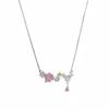 Sweet Butterfly Niche Design Colored Diamond Collarbone Chain Exquisite High-End Elegant Women'S Fashion Light Luxury Neck Chain Shining Necklace