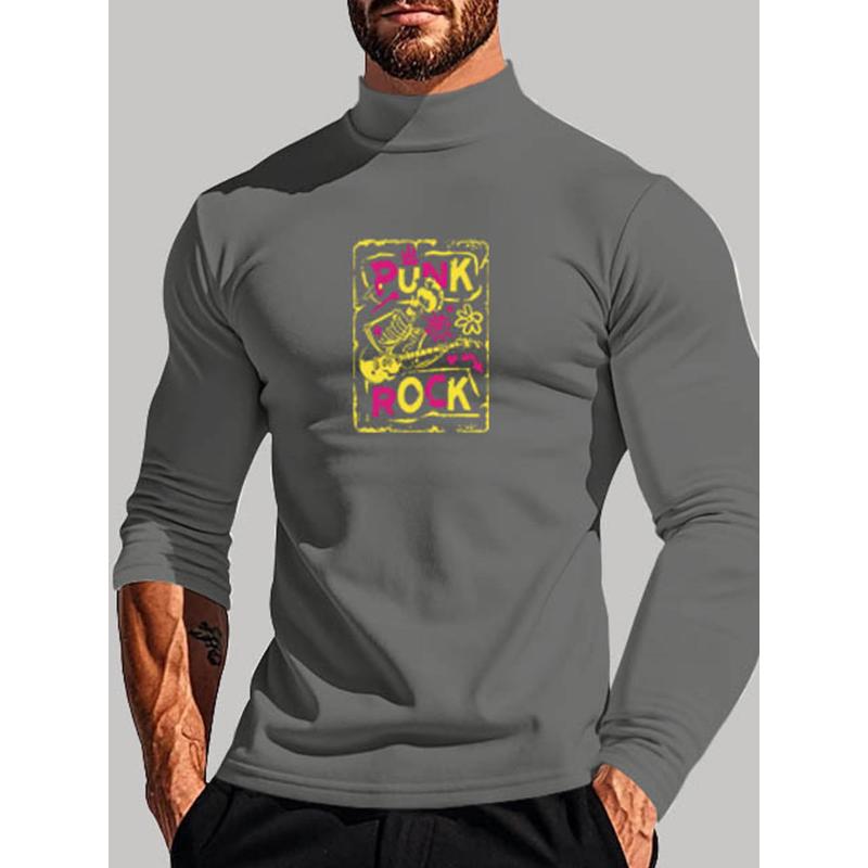 Moisture-Wicking Polyester Men s Mock Neck Long Sleeve, Great for Daily Commute XXL серый