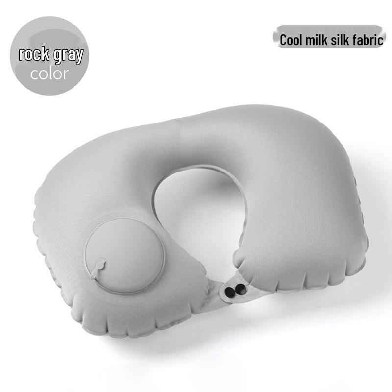 Pressing Inflatable U-Shaped Travel Pillow: Portable Airplane Headrest & Nap Neck Support