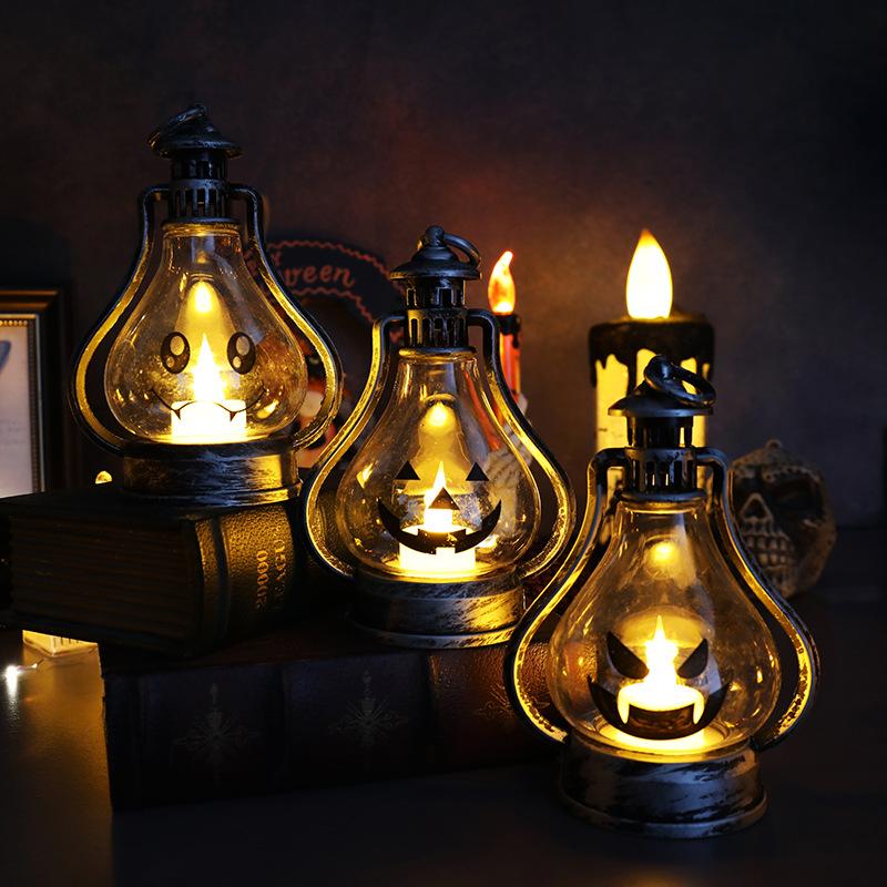 Halloween Decoration Props Pumpkin Lantern Candle Lantern Halloween Portable Horse Lantern Bar Secret Room Table Decorations