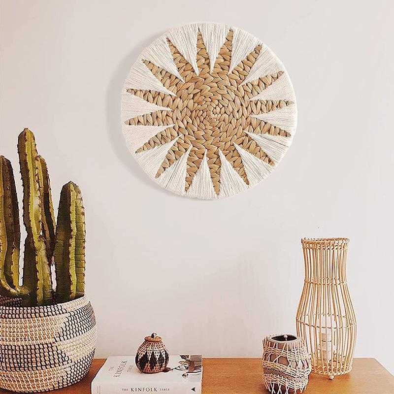 Wabi-Sabi Rattan Wall Hanging for Living Room, Bedroom, or Entryway