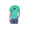 Men's Nike Green T-Shirt with Printed Logo, Crew Neck and Raglan Sleeves