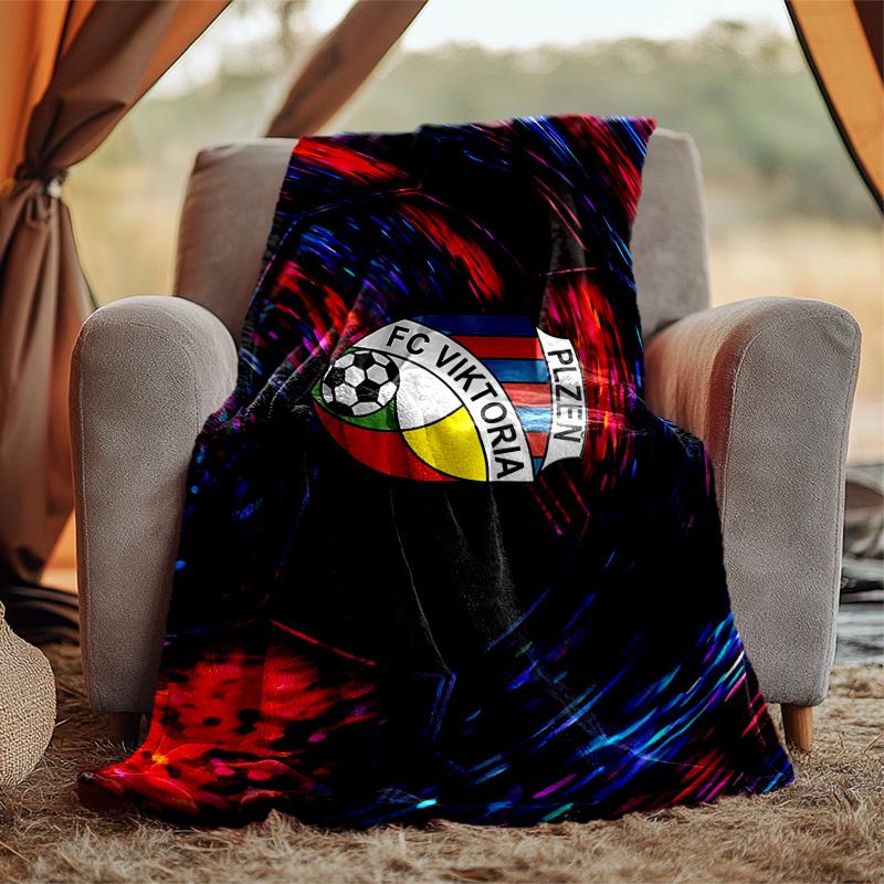 Fc Viktoria Flannel Blanket Soft Warm All-Season Throw, Design for Camping, Car Travel, Hiking Sofa, Bed, Office Perfect Gift for Parties