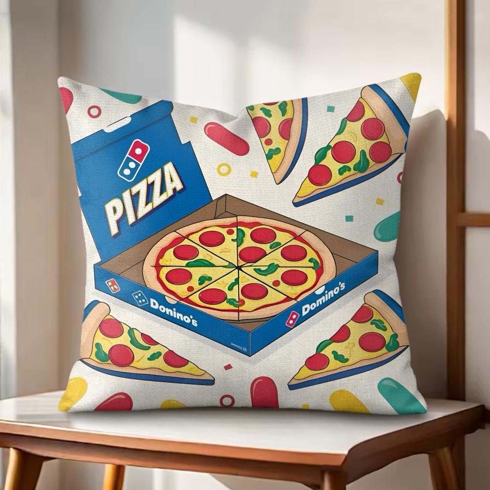 

Food Anime DDominos Pizza Cushion Cover Natural Linen Organic Fabric DoubleSided Printing Couch Pillow Covers Home Decor 30x30cm