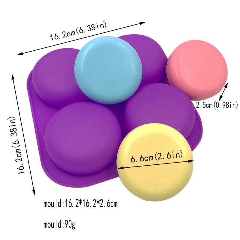 

4/6 Cavity Reusable Soap Molds Tray Silicone Round Circles Soap Molds DIY Handmade Craft Cake Decorating Tools