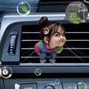 2D Flat Funny Girl Car Vent Clip Decorative Diffuser (fragrance Not Included), Car Interior Decoration, Aromatherapy Clip, Ideal for Holiday Gifts