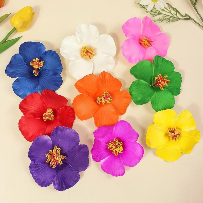 5 Pieces Tropical Flower Hair Clip for Women Girls Lightweight Comfortable Hair Ornament Secure Grip Cloth Fabric
