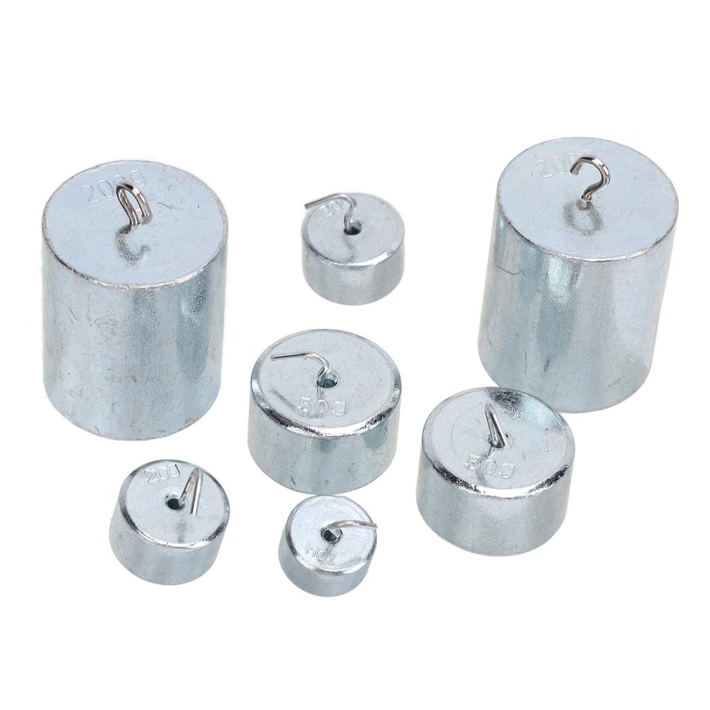 סט משקולות תלייה 7 יחידות 10 גרם 20 גרם 50 גרם 200 גרם סט משקולות תלייה מפלדת כרום לבית ספר למעבדה