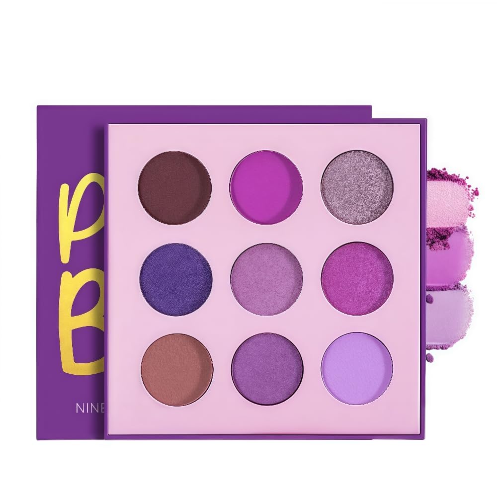 [Popular on Instagram] 9-Color Eyeshadow Palette - Matte & Glitter Eyeshadow Palette - Smoky Eyeshadow Palette - Brown, Purple, Rose Pink, Green -