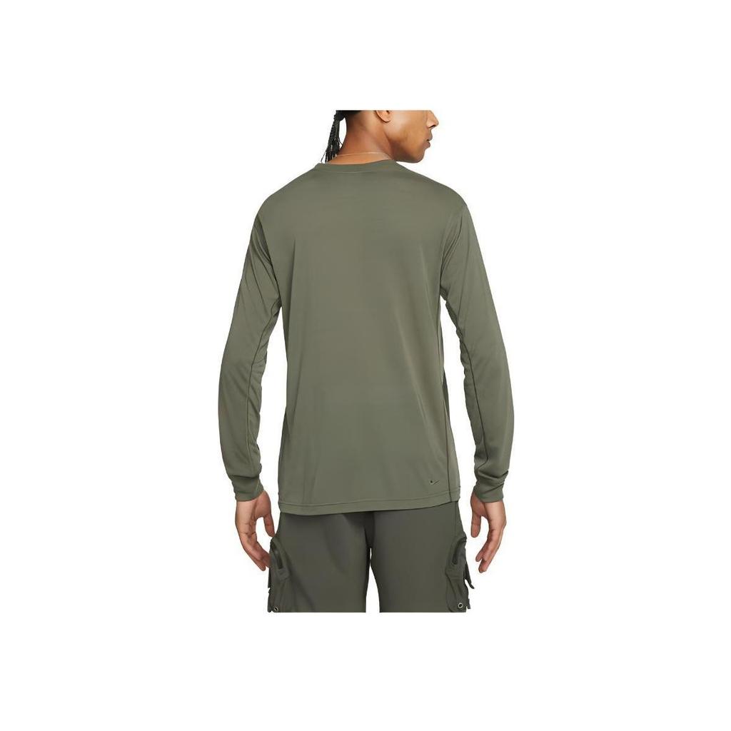 Nike Dri-FIT ACG Goat Rocks Embroidered Logo Crew Neck Loose Long Sleeve T-Shirt Men Tops Olive-Green DO9269-325