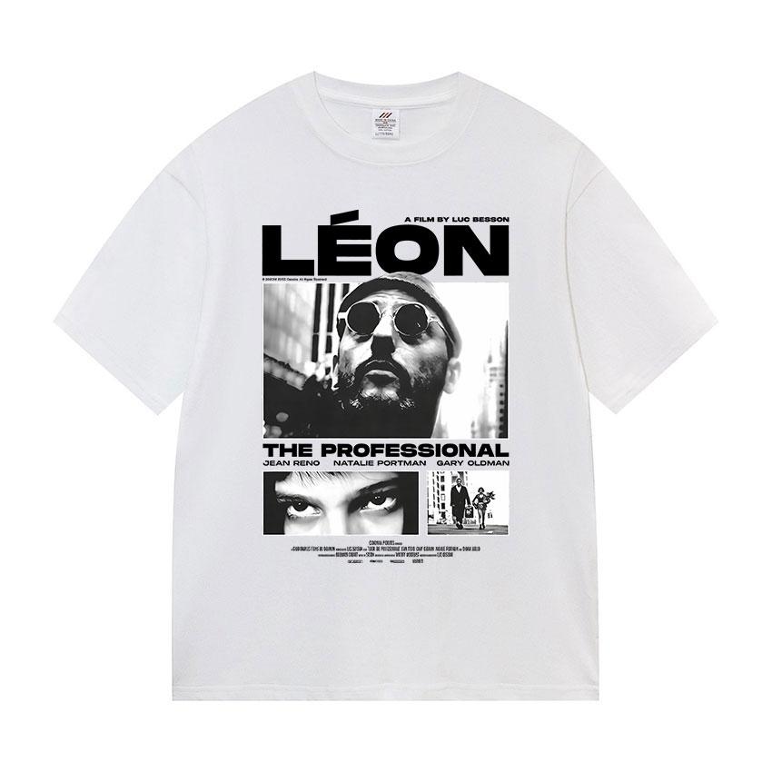 90er Leon Der Profi Grafik T-Shirts Unisex Cosplay Mode Trend Kurzarm T-Shirt Oberteil Vintage Oversized Baumwoll T-Shirt