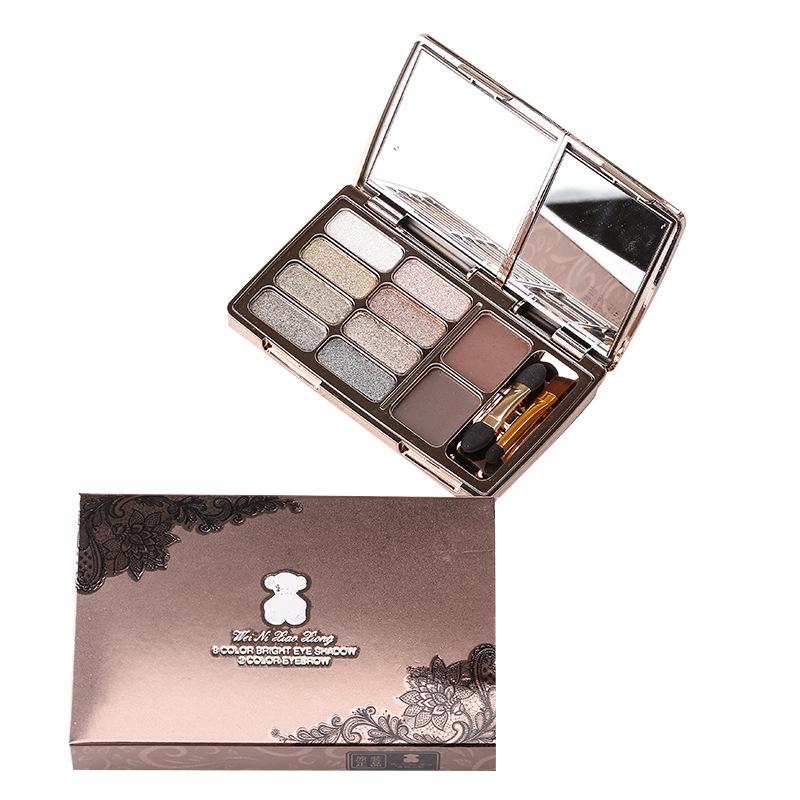 

Тени для век Винни-Пуха: Палетка из 8 цветов с бриллиантовым финишем и 2 пудрами для бровей. No.4 Champagne