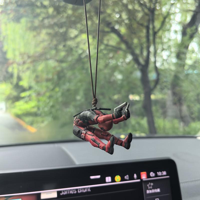 Swing Duck Series Cartoon Deadpool Car Rearview Mirror Pendant Reading Little Cheap Handsome Office Car Ornament