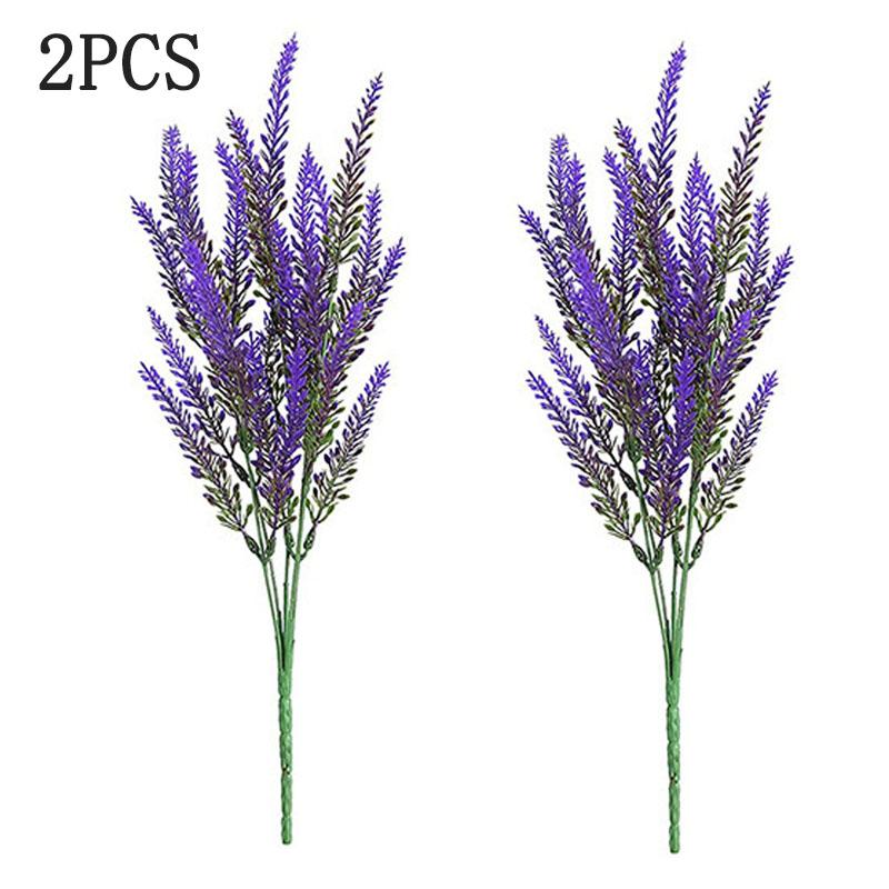 2 ШТ. Деревенское украшение Имитация Фиолетовая лаванда Пластиковый цветок Уличная свадебная цветочная композиция Украшение Ландшафтный орнамент