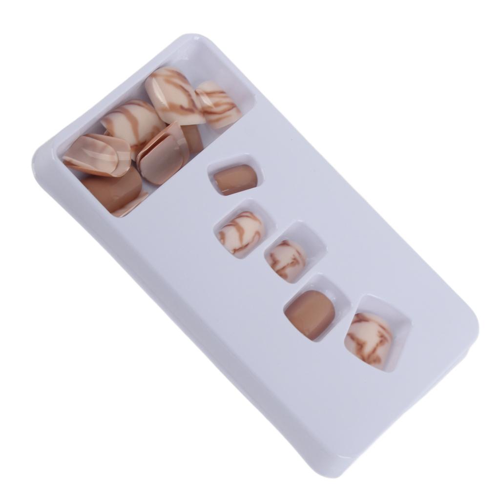 24pcs Women False Nails Full Cover Glue On Nails Fake Nail Tip Nail Art Manicure ToolP146