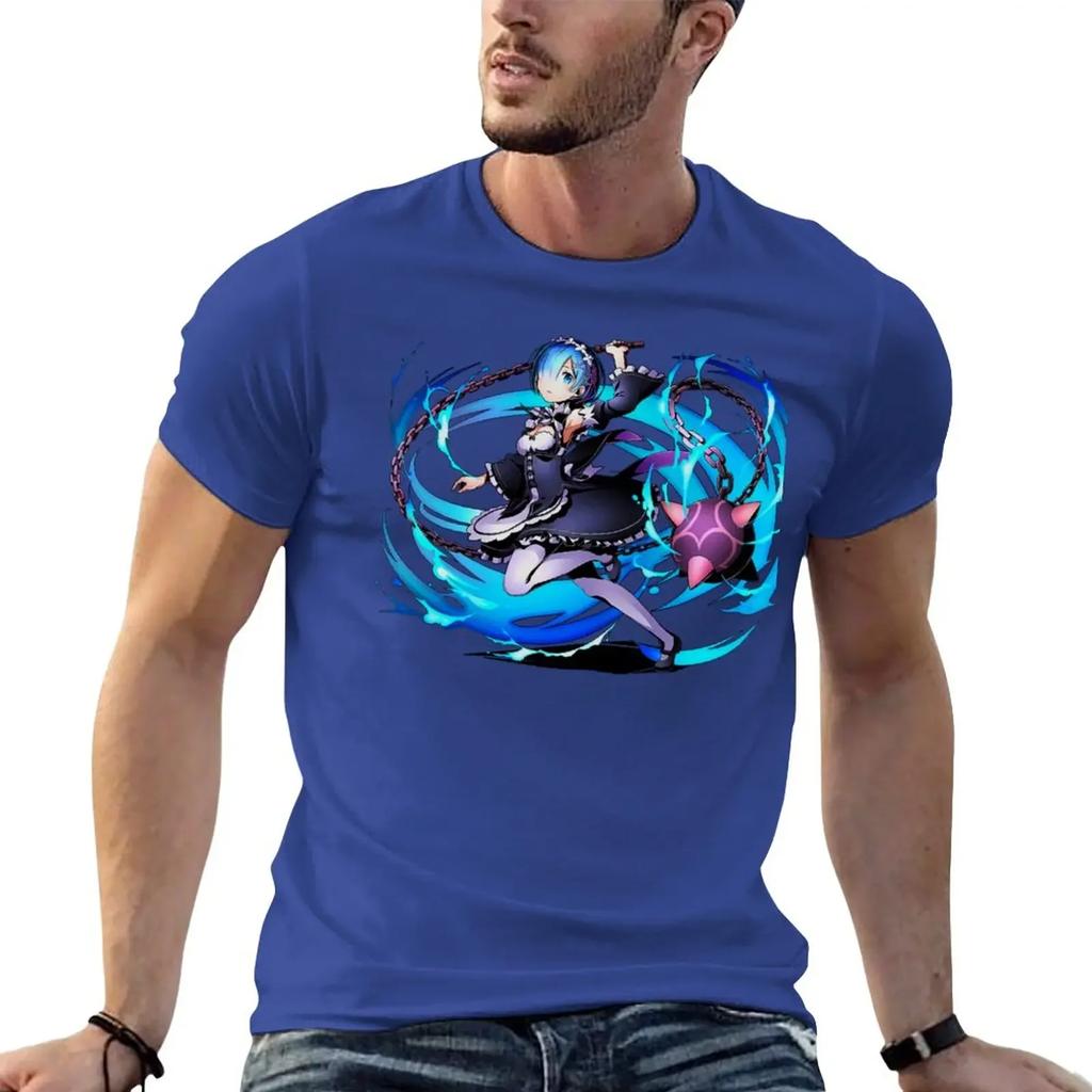 Funnys Customs Design Your Own Unisexs Graphic T-Shirts Anime Rezero | Rem | Anime Girl T-Shirt Unisex Clothing Harajuku Oversized