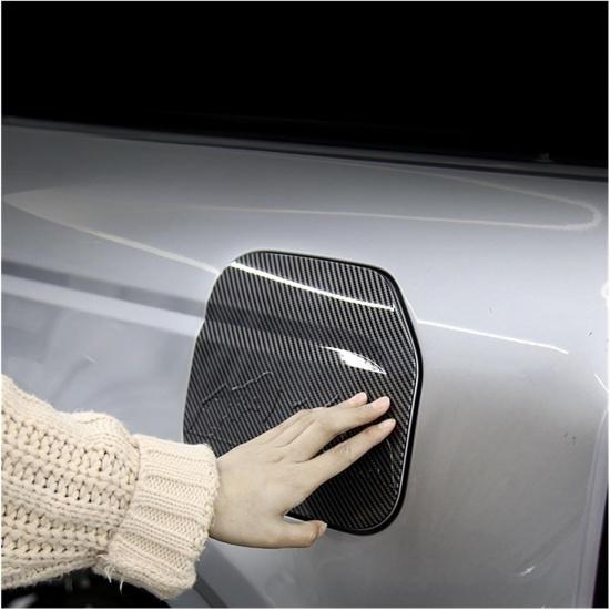 Fuel Tank Cap Compatible for Bronco 2021-2023 Replacement Trim Cover Fuel Filler Door Cap ABS Carbon Fibre Decoration Car Accessories(Bright carbon)