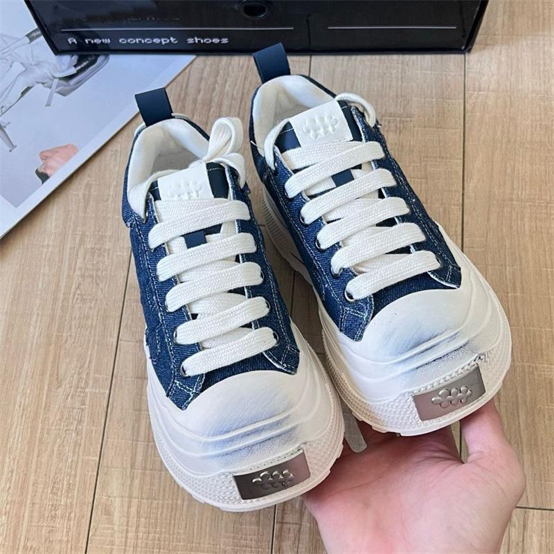 SHOOTBRAND Wang Hedi Black Canvas Shoes 2024 New Platform Casual Couple Small Dirty Shoes