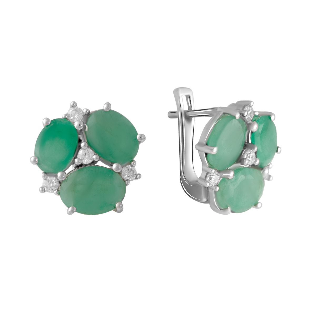 

Срібні сережки з натуральним смарагдом 6.24ct (2062233) смарагдовий