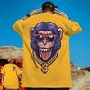 Men's Animal T-Shirt Hip Hop Monkey Print Everyday Versatile Everyday Casual Short Sleeve European Size T-Shirt Street Harajuku