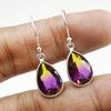 Ametrine Quartz Earrings, Bezel Earring, Handmade Earring, 925 Sterling Silver Teardrop Quartz Earrings, Gift for Her