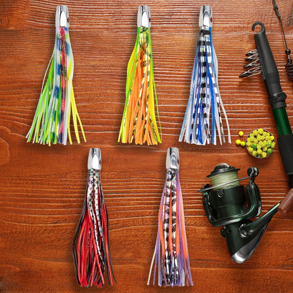 Octopus Skirt Bait Silicone Fishing Lure 3D Eyes Fishing Marlin Tuna Trolling Lure Artificial Bait for Sea Fishing