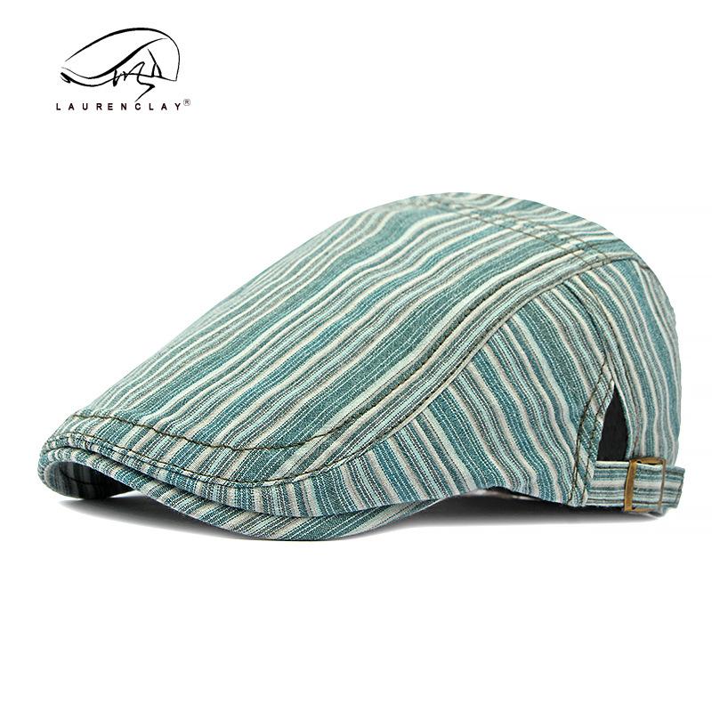 Men Beret Hat Cotton Buckle Adjustable Newsboy Caps Classic Patchwork Cabbie Gatsby Cap  Spring Autumn Summer