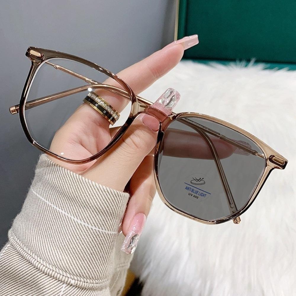 Pochromic Anti Radiation Eyeglasses for Women/Men Anti Blue Light Metal Frame Shades UV400  Anti Radiation Eyewaer Replaceabl