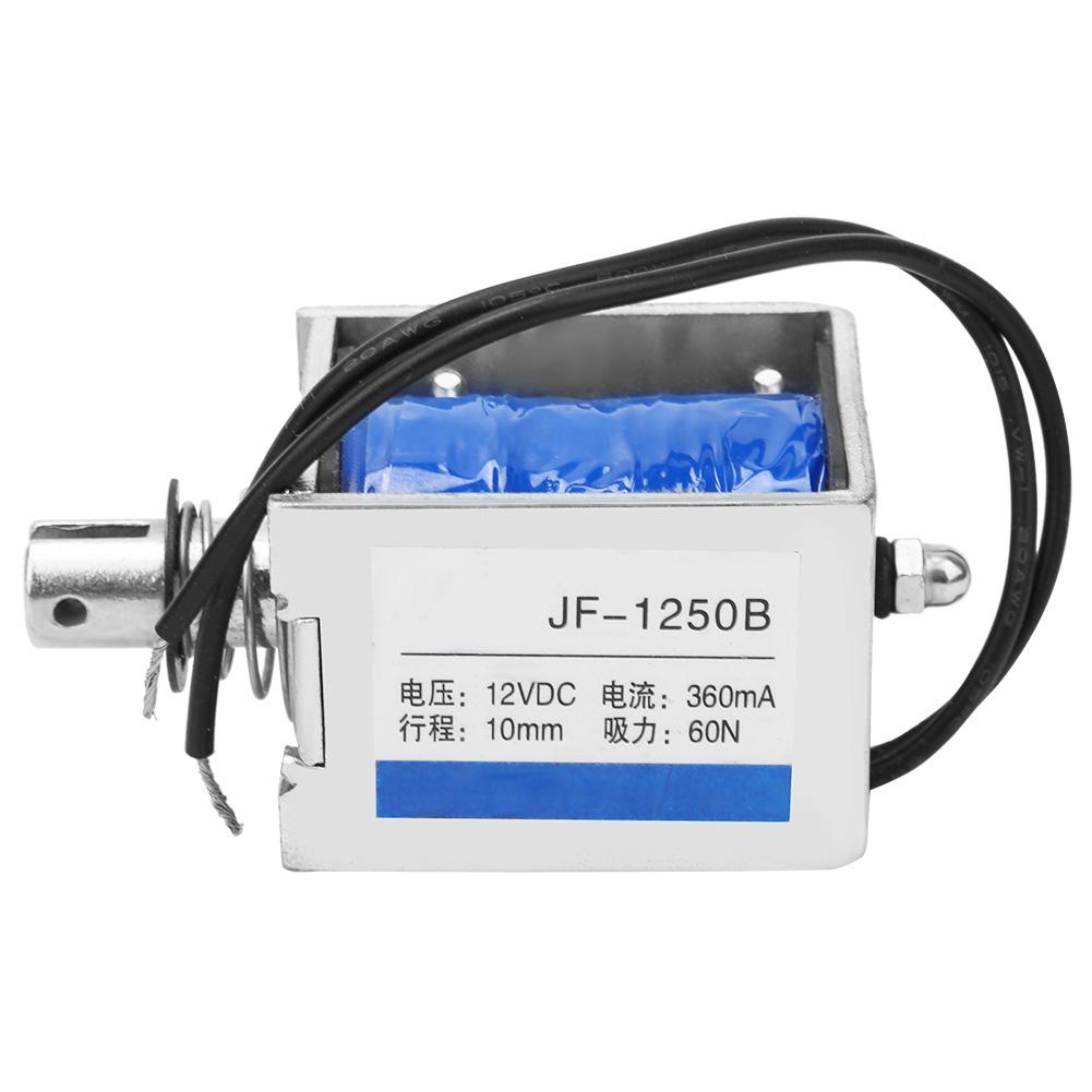 

JF1250B Push Pull Type DC Solenoid Electromagnet 60N 12VDC 10mm Stroke