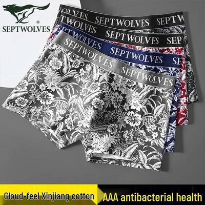 Men's Pure Cotton Antibacterial Boxer Briefs 4-Pack