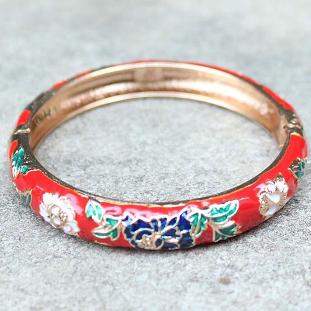 Cheongsam accessories Filigree Enamel Bangle Traditional Women's Wrist Jewelry  Girls