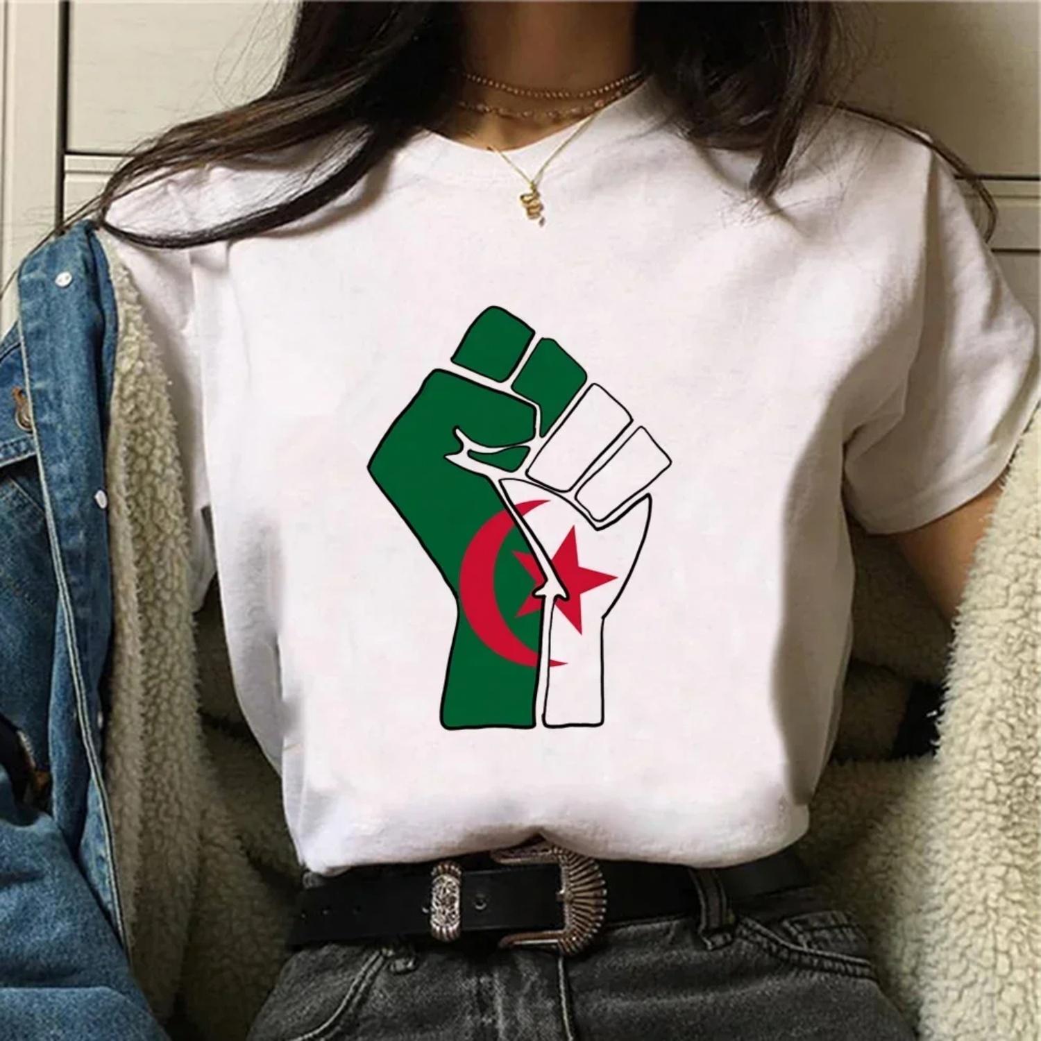 

Algeria Tee women graphic t-shirts female Japanese manga comic clothes XXXXXL білий
