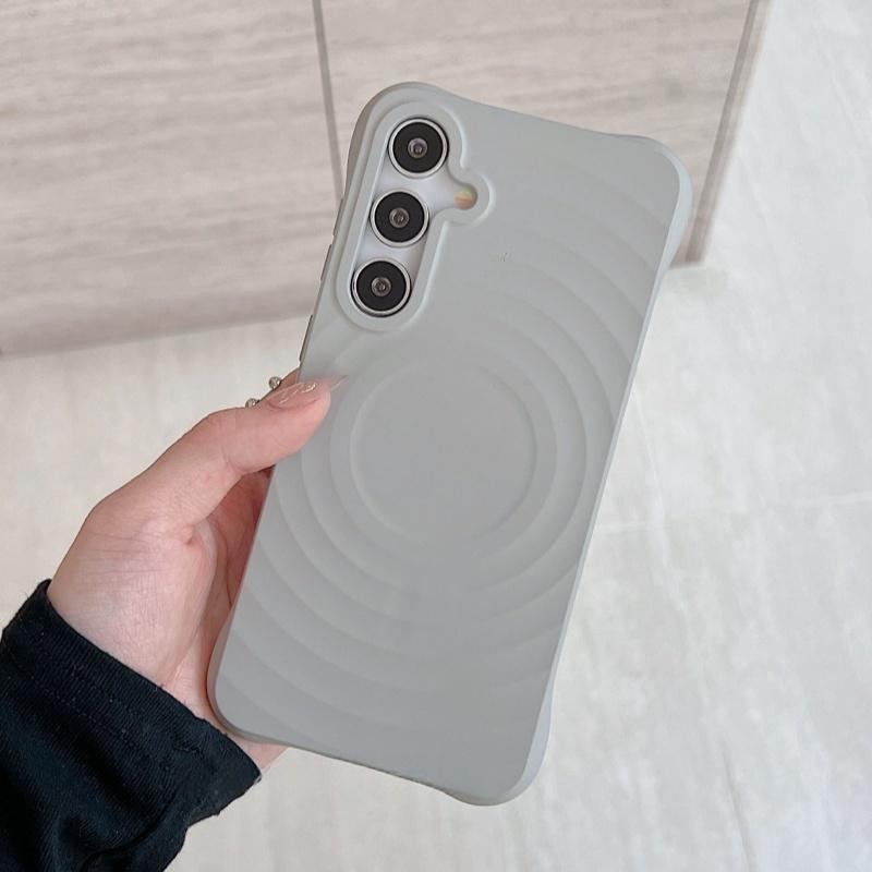 Luxury Water Ripple Liquid Silicone For MagSafe Wireless Charge Case For Samsung S25 S24 S23 Ultra Plus FE Soft Shockproof Cover