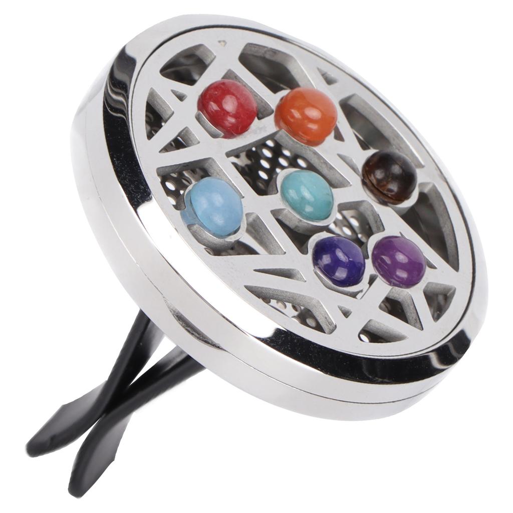 Stainless Steel Car Diffuser Air Freshener Vent Clip Aromatherapy Essential Oil Clip Locket with 4 Pads for Home Office