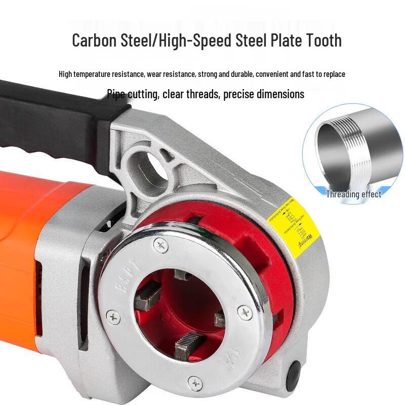 TURBOVOLT Elektrischer Handgewindeschneider für Rohre & Zubehör CN-Stecker (Adapter enthalten)