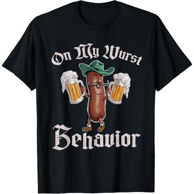 On My Wurst Behavior Funny Oktoberfest T-Shirt