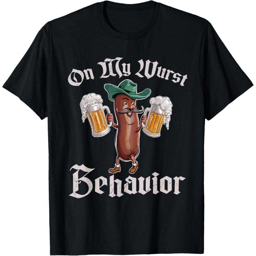On My Wurst Behavior Funny Oktoberfest T-Shirt XXXXXL