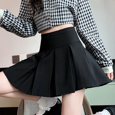 Women's Summer New Slim Large Size Pleated Skirt Korean High Waist Anti-exposure Spring, Autumn and Winter Eight-box Short Skirt