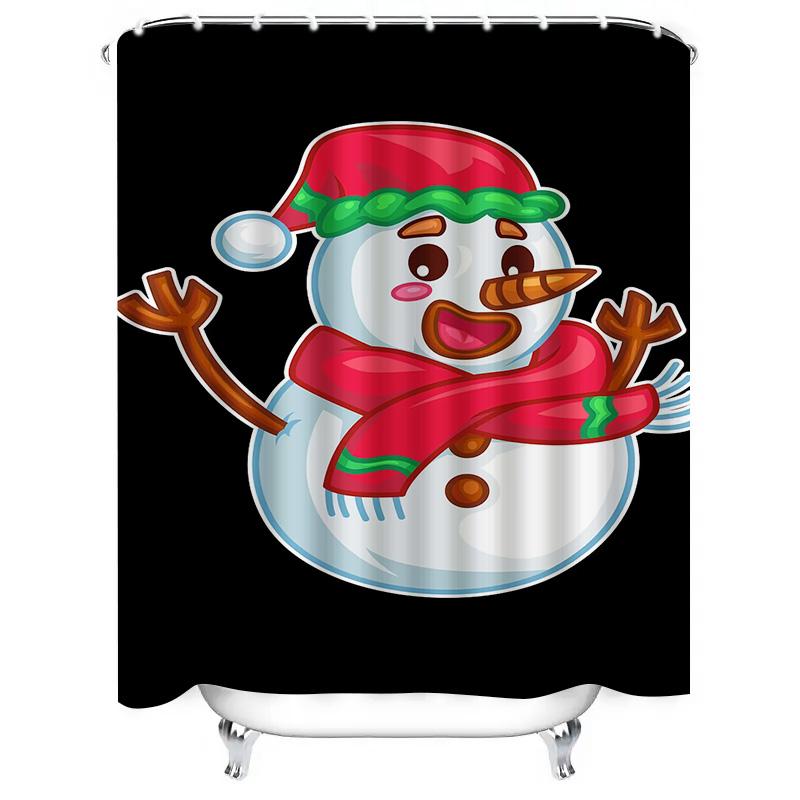 Tuniu Cute Snowman Holiday Shower Curtain Festive Winter Bathroom Decor Fun Christmas Gift Novelty Fabric Backdrop