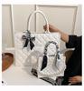 New Women's Bag, Pearl Shoulder Bag, Tote Bag, Large-capacity Rhombus Grid, Daily Commuting Hand Carry Women's Bag