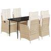VidaXL 5-Piece Garden Dining Set with Cushions, Patio Table and Chair, Patio Furniture, Outdoor Furniture, 3213237