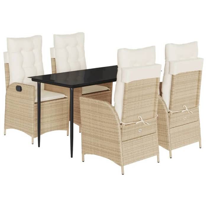 VidaXL 5-Piece Garden Dining Set with Cushions, Patio Table and Chair, Patio Furniture, Outdoor Furniture, 3213237