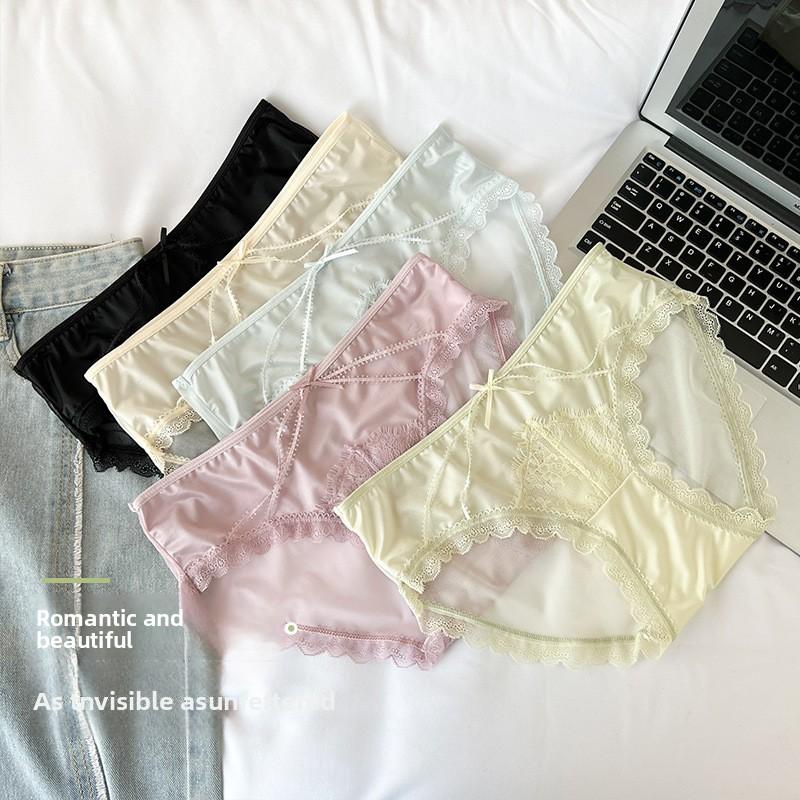 Lenjerie intimă sexy din plasă, confortabilă, prietenoasă cu pielea, respirabilă, pentru femei, primăvară și toamnă, cu dantelă